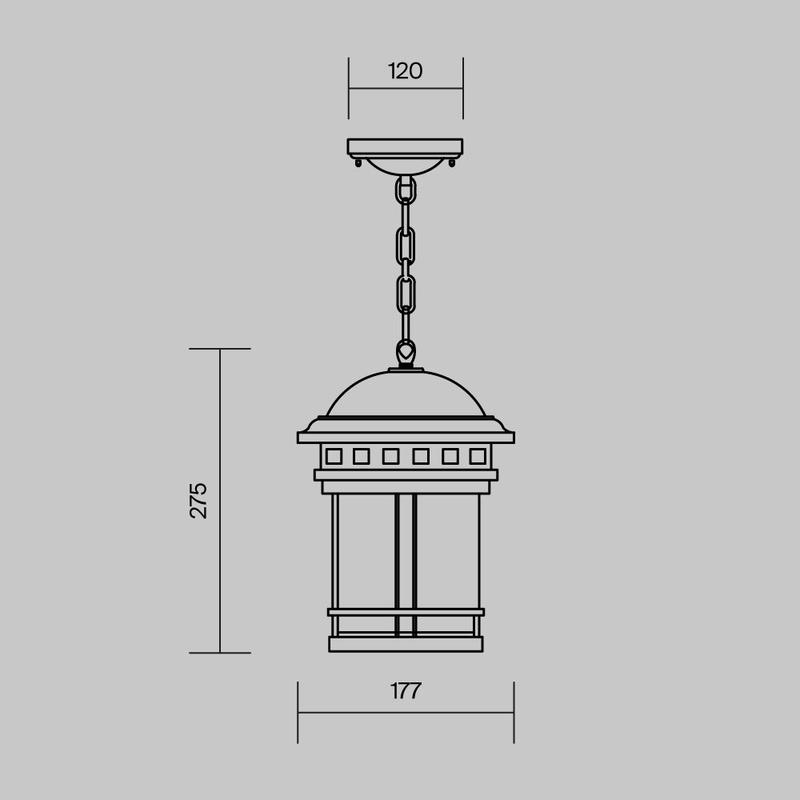  Светильник Salamanca 1х60Вт E27 IP44 подвесной Maytoni O031PL-01BR фото в каталоге от BTSprom.by