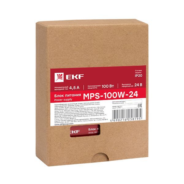  Блок питания 24В MPS-100W-24 PROxima EKF mps-100w-24 фото в каталоге от BTSprom.by