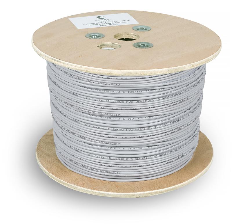 кабель витая пара u/utp кат.5e 1х2х26awg patch pvc нг(а)-ls utp-1p-cat.5e-patch сер. (уп.500м) cabeus 7286c от BTSprom.by