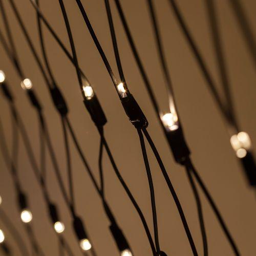 гирлянда светодиодная "сеть" 1.5х2м 150led тепл. бел. ip65 220в бел. мерцание провод черн. каучук (без шнура питания) эра б0051895 от BTSprom.by