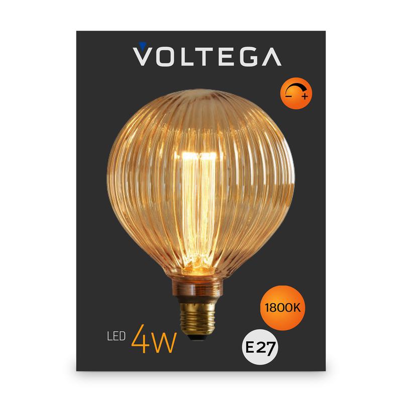 Лампа светодиодная Loft Led G125TВт 4Вт 1800К E27 DIM Voltega 8543 фото в каталоге от BTSprom.by