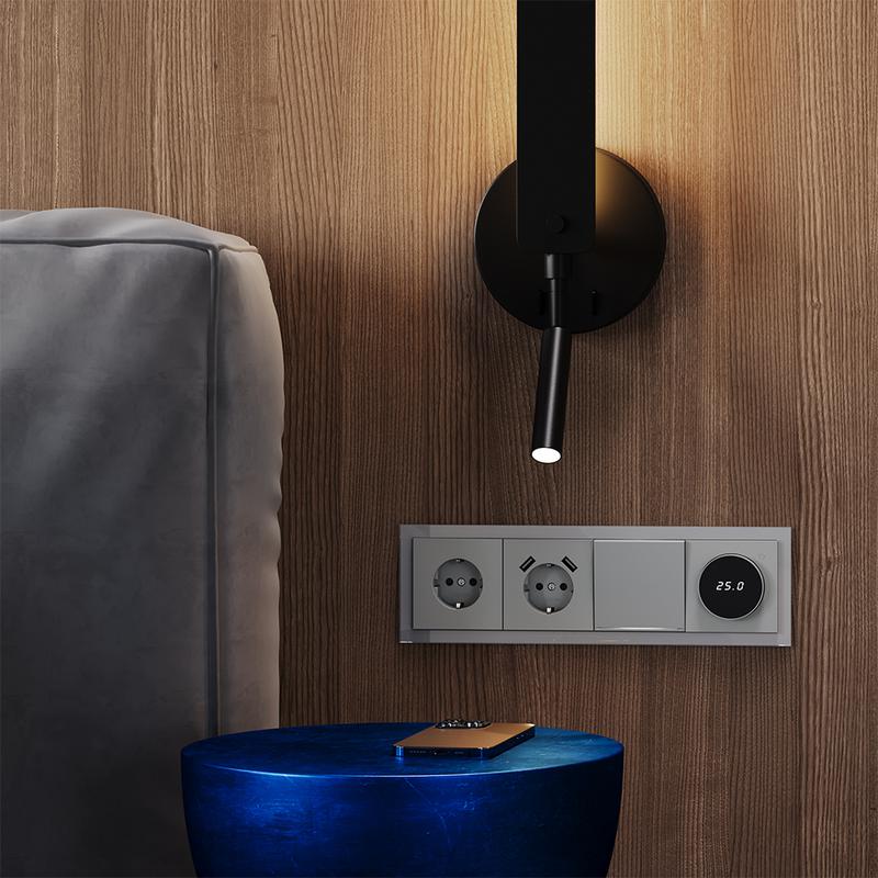  Выключатель 1-кл СП S70 10А с подсветкой механизм сталь Voltum VLS010205 фото в каталоге от BTSprom.by