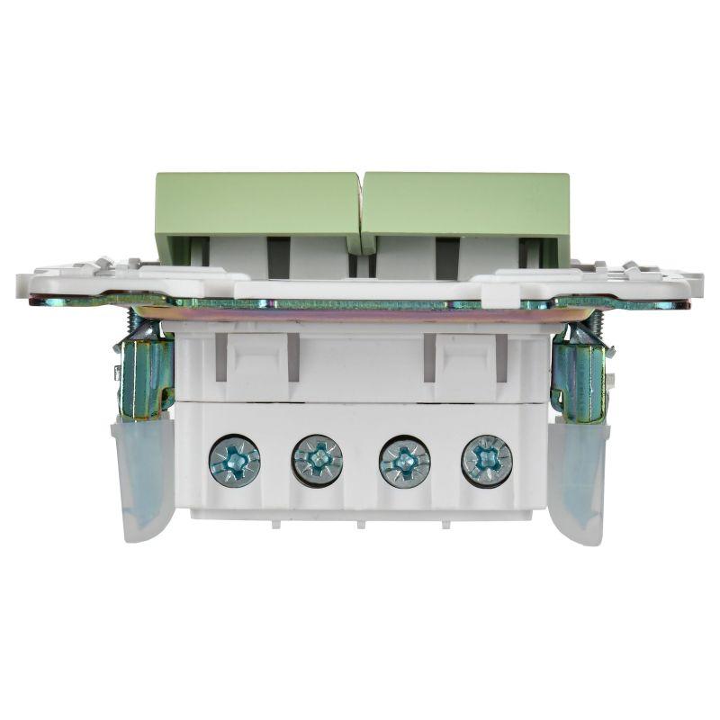  Выключатель перекрестный 2-кл. SKANDY 10А SK-V06G мятный IEK SK-V23-0-10-K06 фото в каталоге от BTSprom.by