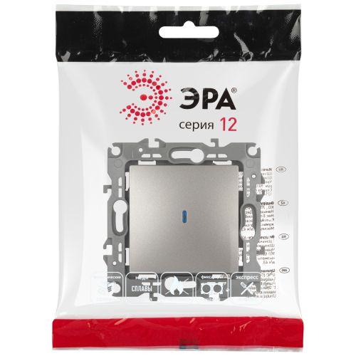  Выключатель 1-кл. Эра12 12-1102-16 10А IP20 250В 10AX с подсветкой механизм титан ЭРА Б0065718 фото в каталоге от BTSprom.by