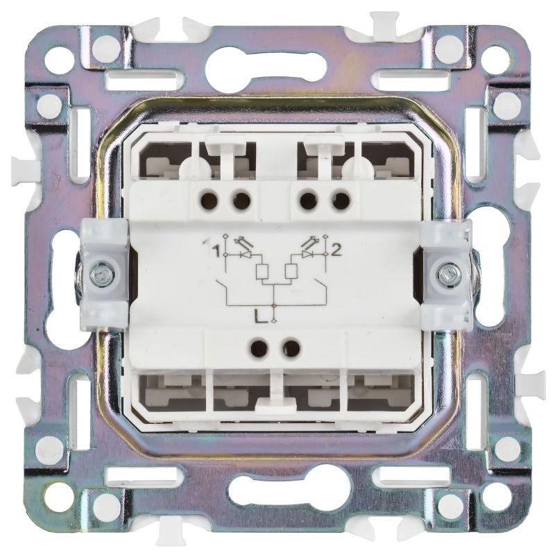  Выключатель 2-кл. SKANDY 10А SK-V09Gr с индикацией сер. IEK SK-V20-1-10-K03 фото в каталоге от BTSprom.by
