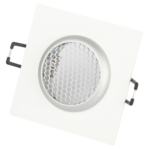  Светильник KL110 MR16 GU5.3 встраив. алюм. WH/SL бел./серебро матов. ЭРА Б0061532 фото в каталоге от BTSprom.by