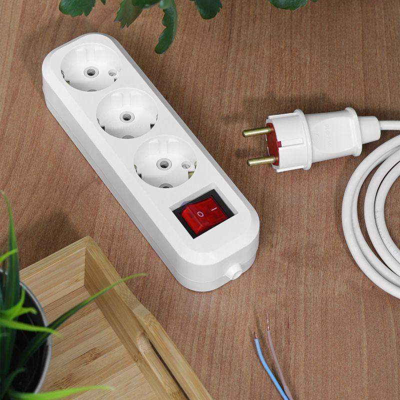  Колодка удлинителя 3-м с заземл. с кнопкой Rexant 11-8706 фото в каталоге от BTSprom.by