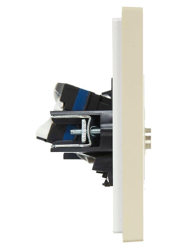 Розетка 2-м TV+RJ45 кат.6 FORTE&PIANO FP437 ваниль IEK FP-AK20-2-K10 фото в каталоге от BTSprom.by
