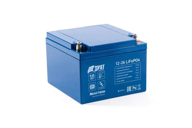 аккумулятор 12в 26 а.ч li-ion skat i-battery 12-26 lifepo4 бастион 648 от BTSprom.by