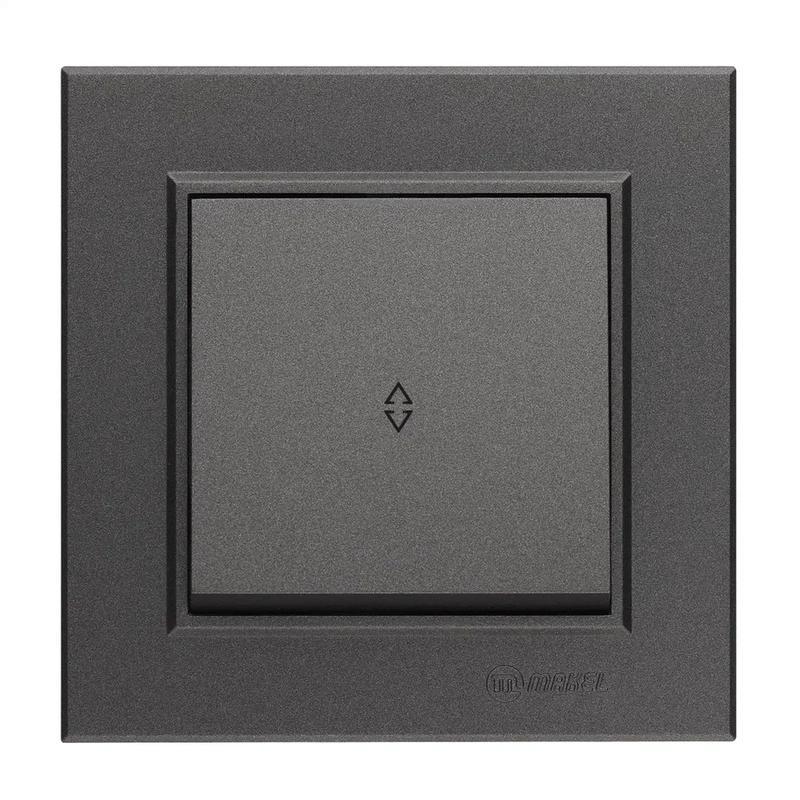 переключатель проходной 1-кл. сп karea 10а ip20 дым. металлик makel 56050005 от BTSprom.by