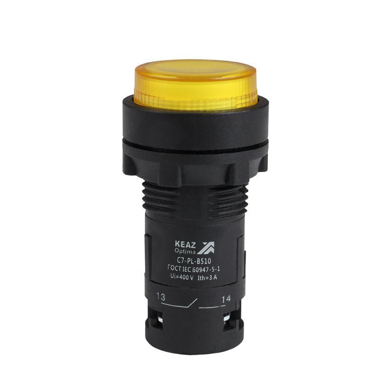 кнопка с подсветкой optisignal compact d22 с7-pl-m501 желт. 1нз 230в ac xb7nw35m2 кэаз 362097 от BTSprom.by