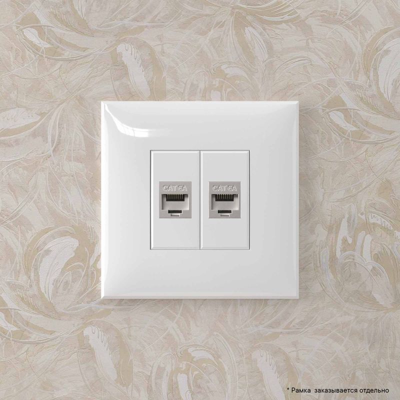  Розетка компьютерная 2-м СП Avanti "Белое облако" RJ45 кат.6A без шторок экранир. механизм DKC 4400774 фото в каталоге от BTSprom.by
