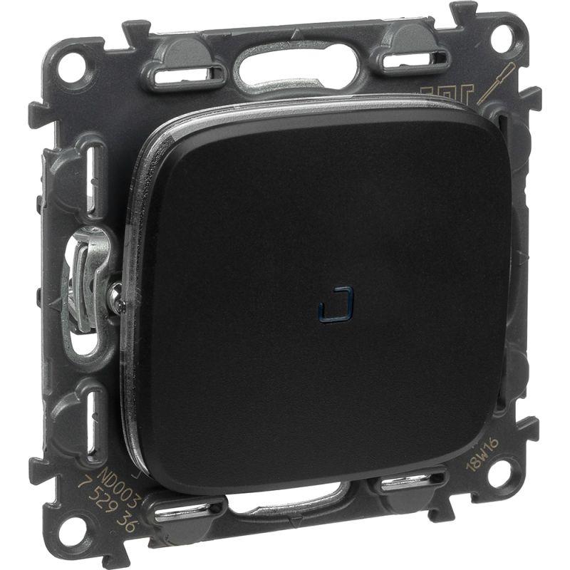  Переключатель 1-кл. СП Valena Allure 10А IP20 250В 10AX с подсветкой с лицев. панелью безвинтов. зажимы механизм антрацит Leg 752936 фото в каталоге от BTSprom.by