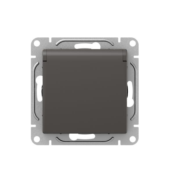 розетка сп эпика 16а ip44 с заземл. защ. шторки с крышкой механизм мокко ekf up1-som-111-44 от BTSprom.by