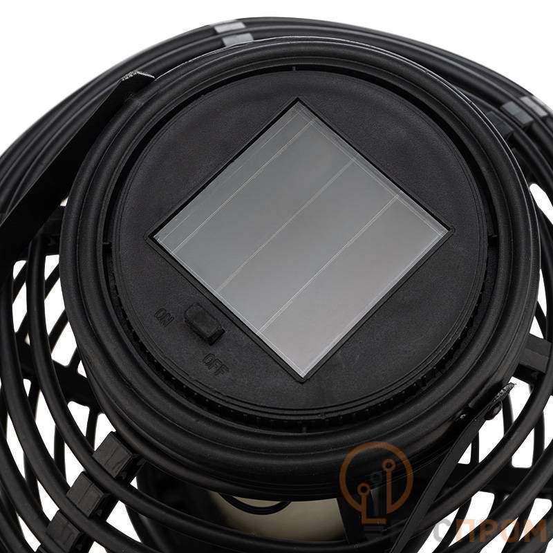  Декоративный фонарь на солнечной батарее, плетеный корпус, черный, размер 20х20х22 см, цвет теплый белый фото в каталоге от BTSprom.by