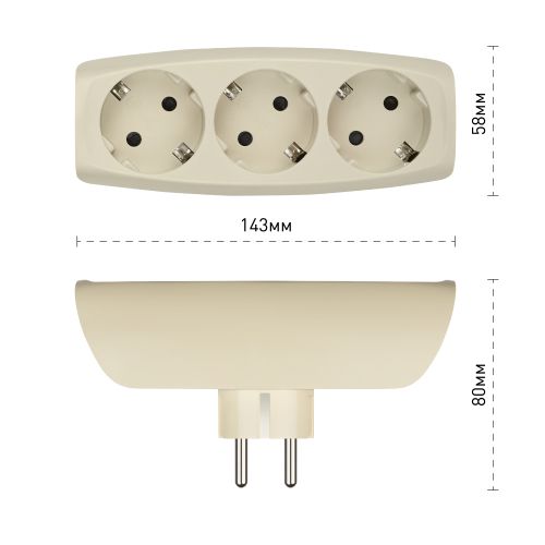  Разветвитель 3-м с заземл. 16А IP20 SP-3e-I защ. шторки сл. кость Эра Б0002370 фото в каталоге от BTSprom.by