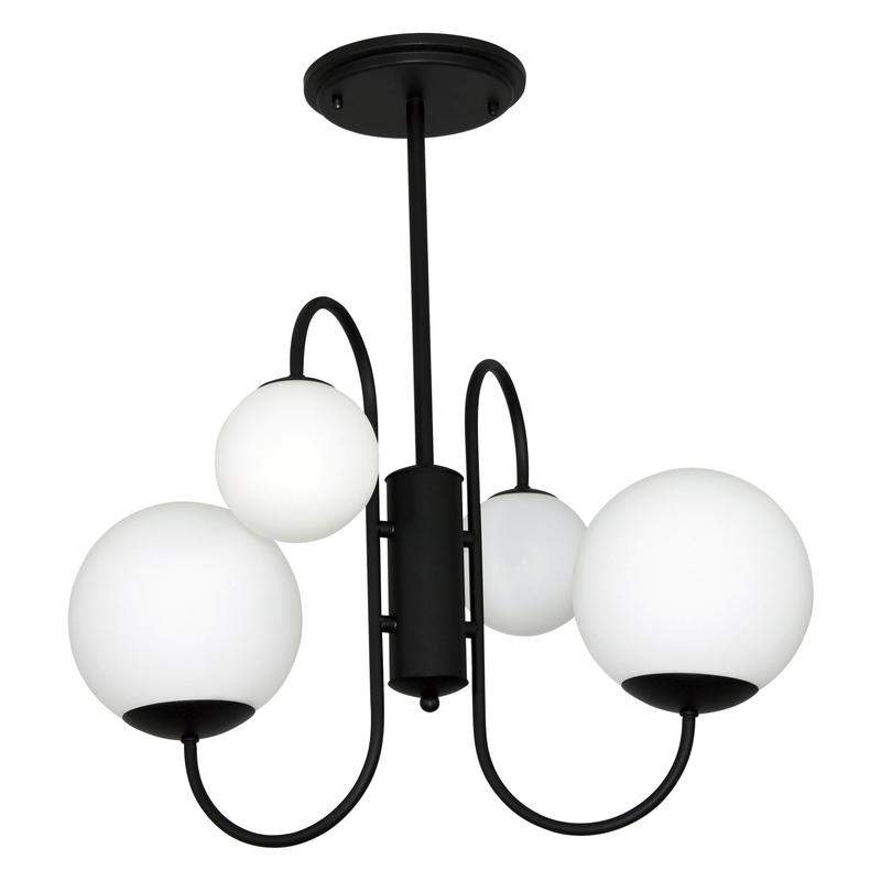  Светильник "Тефия" 241 (Плафон 8728; 8730) НСБ 01-4х40-101 (ИМ) подвесной черн. Элетех 1005405125 фото в каталоге от BTSprom.by