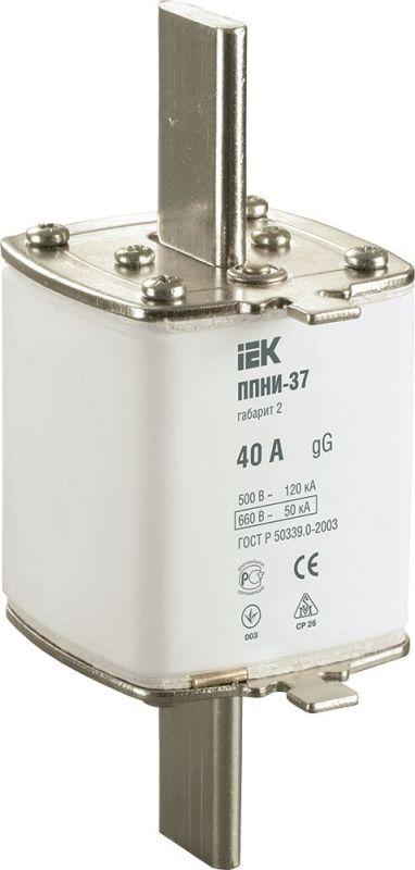 вставка плавкая ппни-37 40а габарит 2 iek dpp40-040 от BTSprom.by