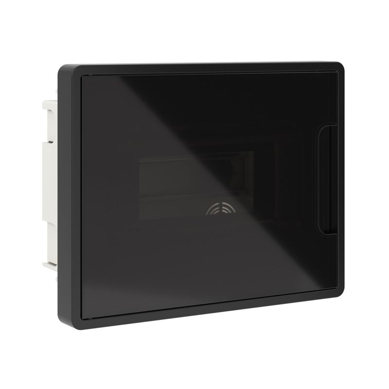 щиток 8 мод встраиваемый фрейм (frame) с тонированной дверцей с 2 шинами pen на 6 и 8 отв. черн. dkc f08b1bd от BTSprom.by