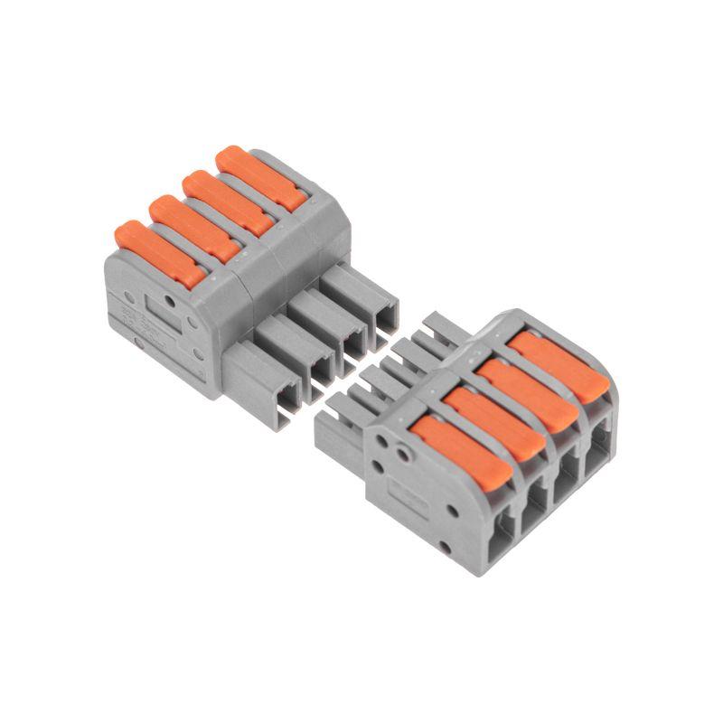  Клемма СМК 222-424R проходная разъемная 4 полюса сер. 0.2-2.5/4кв.мм Rexant 07-5264 фото в каталоге от BTSprom.by