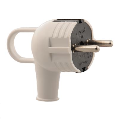 вилка угловая accessories с заземл. с ручкой бел./черн. lezard 715-0203-602 от BTSprom.by