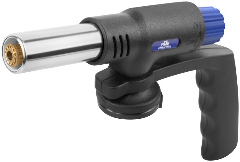  Горелка газовая на цанговый баллон пласт. корпус с рукоятью с пьезоподжигом сопло 22мм MOS 67658М фото в каталоге от BTSprom.by