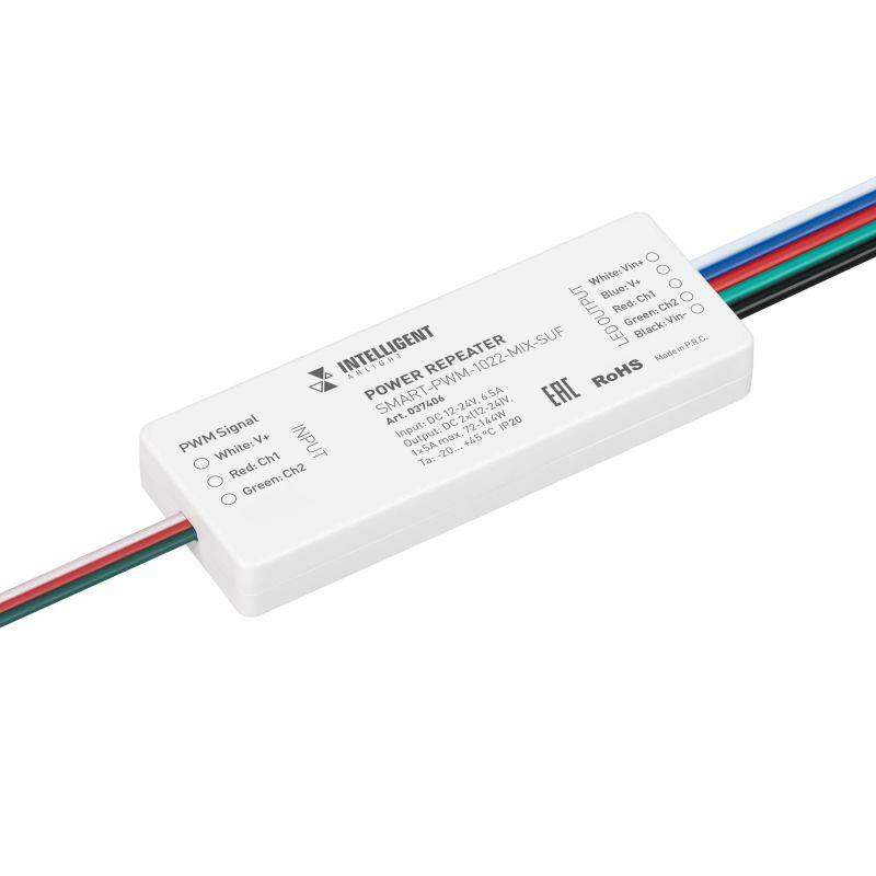 усилитель smart-pwm-1022-mix-suf (12-24в 2х3а) (ip20 пластик) intelligent arlight 037406 от BTSprom.by