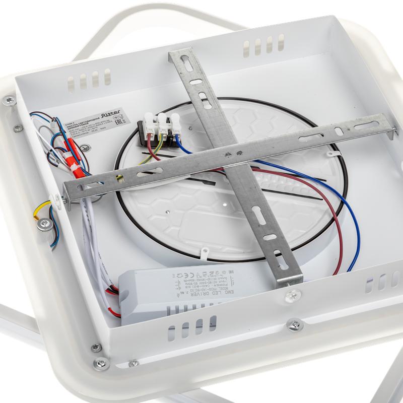  Люстра светодиодная GALASSIA 88Вт 2700К+6400К/4200К/6400К+2700К 480х480х55мм 40кв.м ДУ 3 режима диммир. бел. Ritter 51586 3 фото в каталоге от BTSprom.by