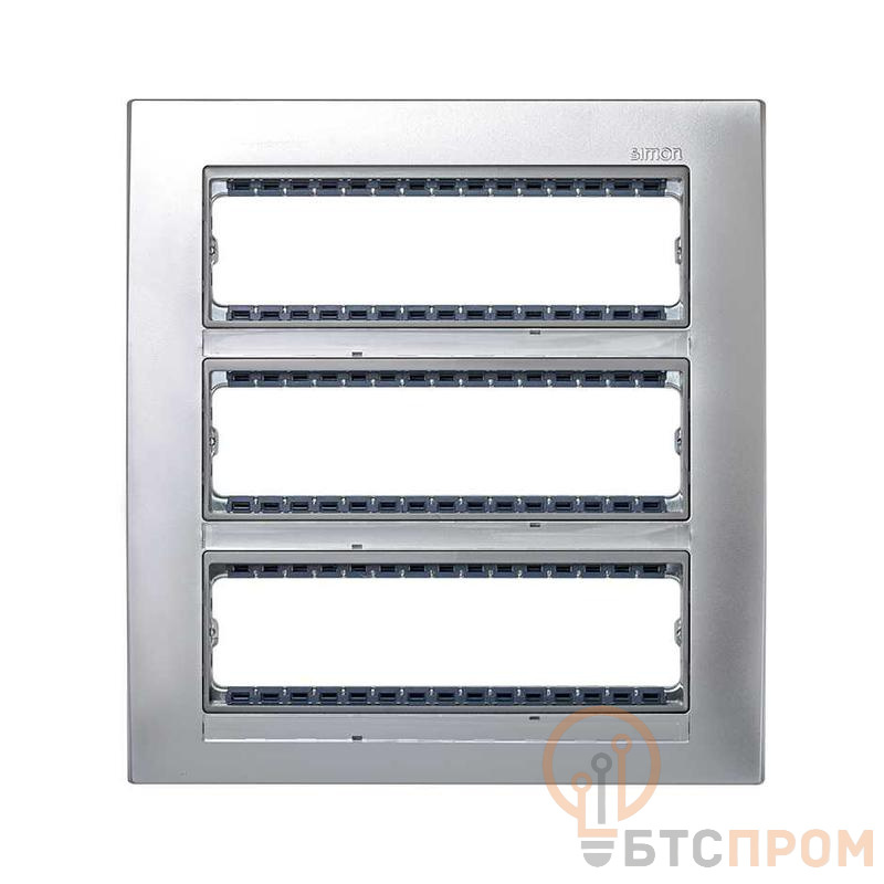 Накладка 3-х рядная с суппортами на 24 узк. модуля Simon82 Centralizations алюм./алюм. 82852-33 фото в каталоге от BTSprom.by  Накладка 3-х рядная с суппортами на 24 узк. модуля Simon82 Centralizations алюм./алюм. 82852-33 фото в каталоге от BTSprom.by