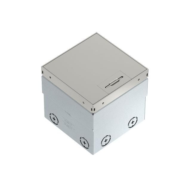 лючок укомплектованный udhome2 2 розетки 2к+з (без выемки под н/п) сталь нерж. 140х140х110мм obo 7368326 от BTSprom.by