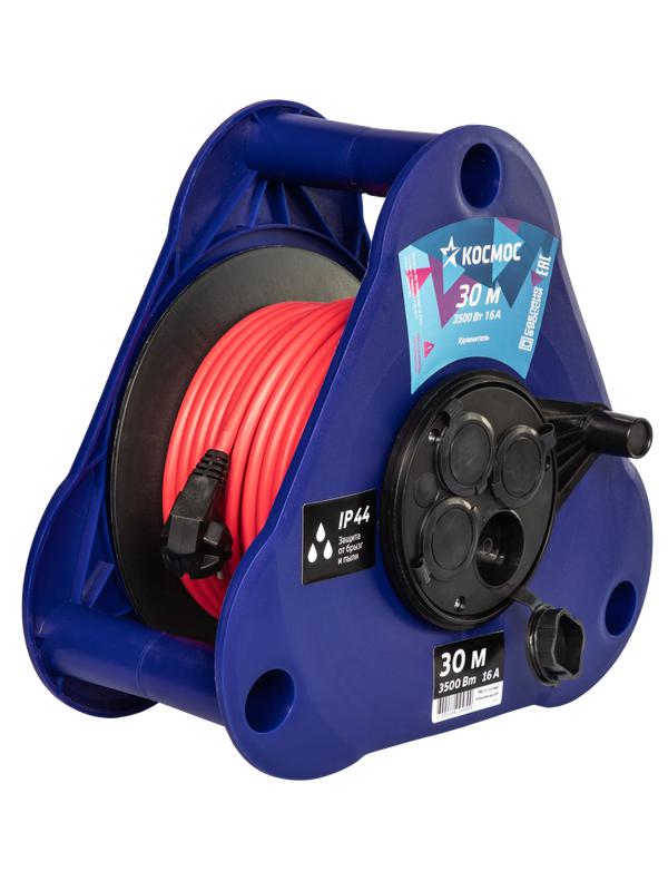 удлинитель на треугольной катушке 4х30м 16а ip44 укп 3500вт пвс 2х2.5 космос yktksm30m-4g(2.5)ip от BTSprom.by