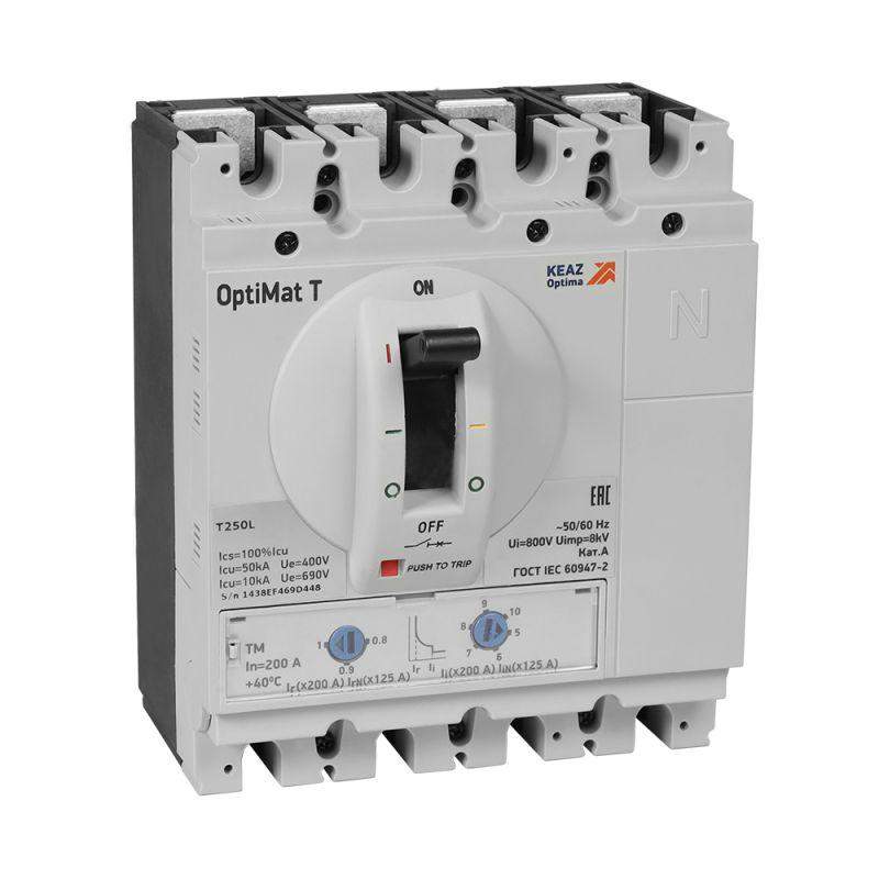 выключатель автоматический optimat t250v tm 80a 4p кэаз 356608 от BTSprom.by