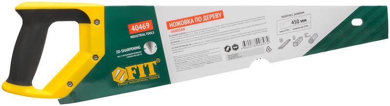  Ножовка по дереву крупный кален.зуб 5 ТPI с запилом 7 ТPI 2D заточка пласт.прорезинен.ручка 450мм FIT 40469 фото в каталоге от BTSprom.by