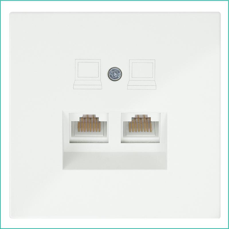 розетка компьютерная 2-м сп rj45 кат.5e с накладкой механизм сахара jasmart fd6106sh от BTSprom.by