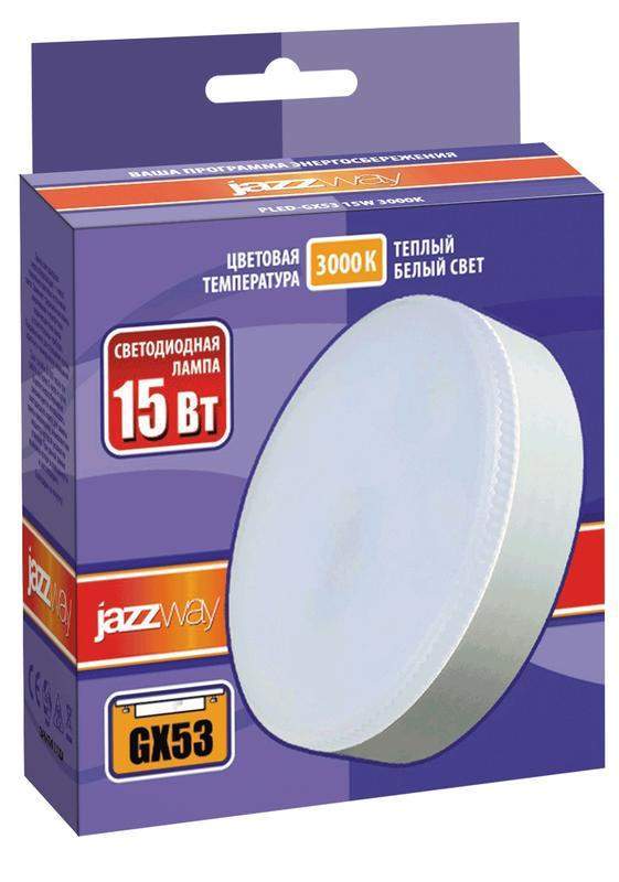 Лампа светодиодная PLED-GX53 15Вт таблетка матовая 3000К тепл. бел. GX53 1220лм 230В JazzWay 2855435 фото в каталоге от BTSprom.by