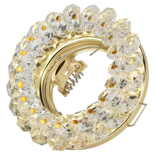  Светильник DK16 GD/WH декор "круглый с мелкими хрусталиками" зол./прозр. ЭРА C0043749 фото в каталоге от BTSprom.by