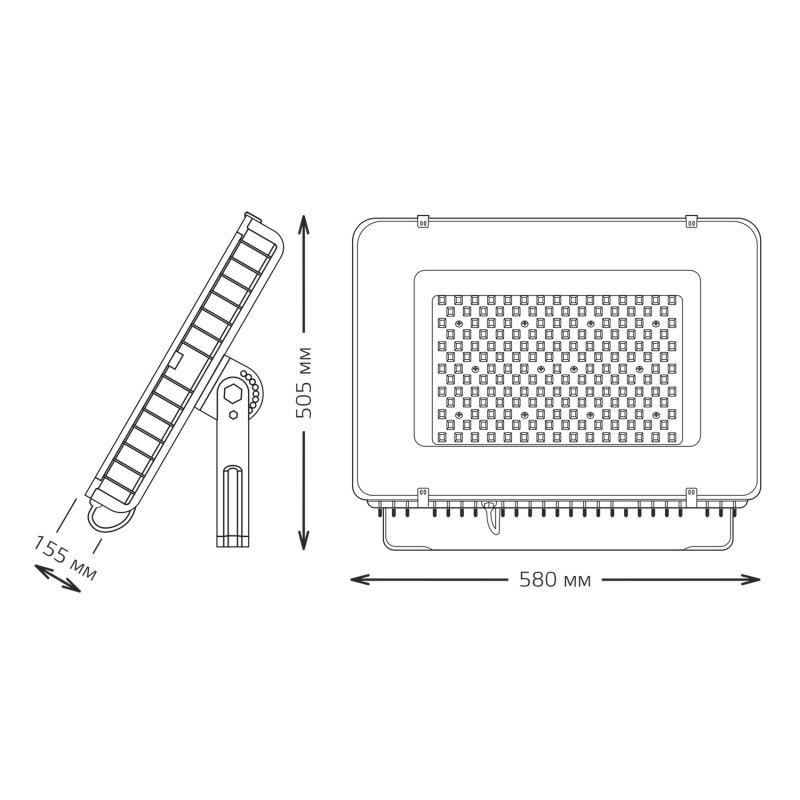  Прожектор светодиодный Qplus 400Вт 6500К IP65 48000лм 100-240В ДО черн. GAUSS 613511400 фото в каталоге от BTSprom.by