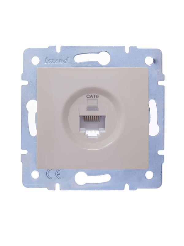 розетка компьютерная 1-м сп karina ip20 rj45 кат.6 механизм крем. lezard 707-0388-140 от BTSprom.by