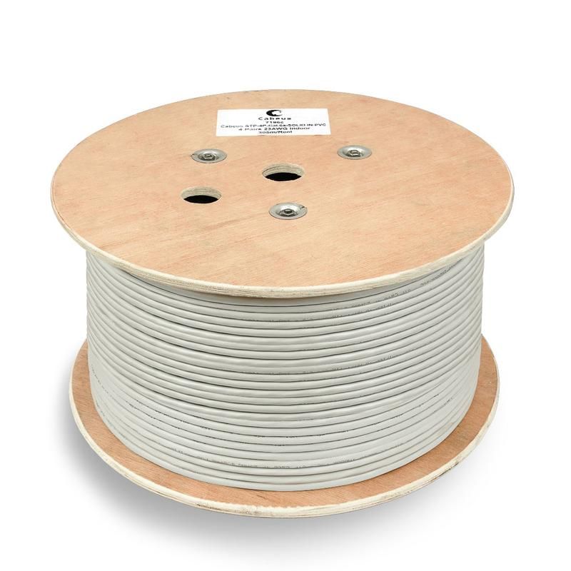 кабель витая пара sf/utp кат.5e 4х2х24awg patch pvc нг(а)-ls sftp-4p-cat.5e-patch-gy сер. (уп.305м) cabeus 7260c от BTSprom.by