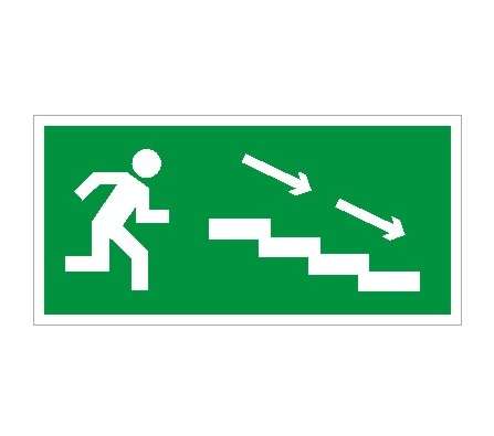 пиктограмма "по лестнице вниз направо" пэу 004 130х260 ст 2502000640 от BTSprom.by