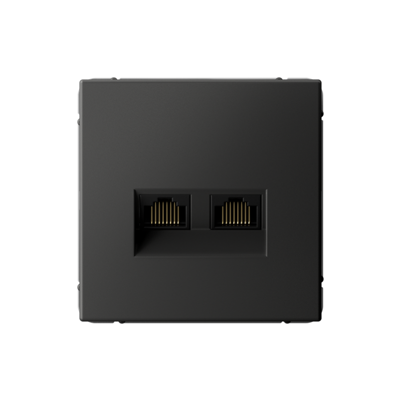 розетка компьютерная 2-м artgallery rj45 + rj45 кат.5e механизм базальт se gal001485 от BTSprom.by