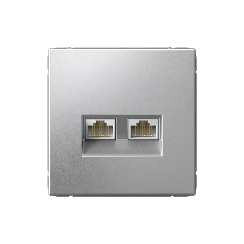 розетка компьютерная 2-м artgallery rj45 + rj45 кат.5e механизм алюм. se gal000385 от BTSprom.by