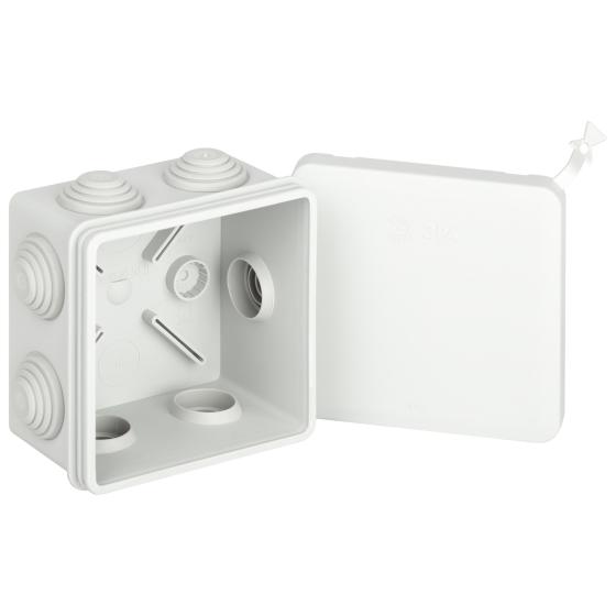 коробка распаячная оп 80х80х50мм ip55 с гермовводами 7 входов прямой монтаж сер. kor-80-80-50-7gv-mp эра б0069877 от BTSprom.by