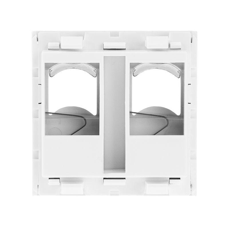  Вставка 45х45 на 2 мод. Mosaic с прозр. шторкой и увеличенным окном маркировки бел. Rexant 03-0162 фото в каталоге от BTSprom.by