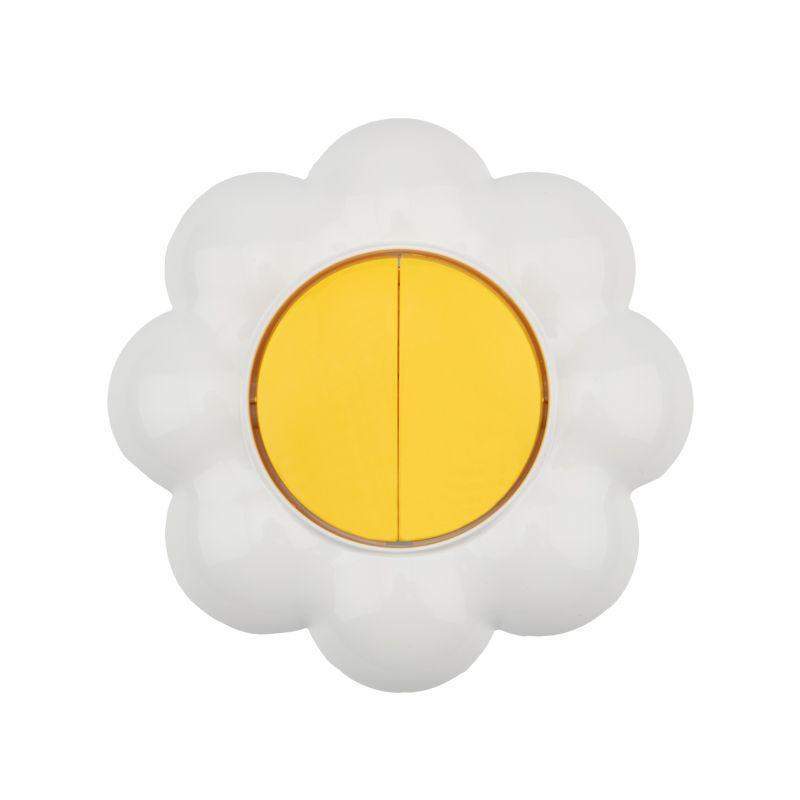  Выключатель 2-кл. СП HAPPY Ромашка желт./бел. Kranz KR-78-0621 фото в каталоге от BTSprom.by