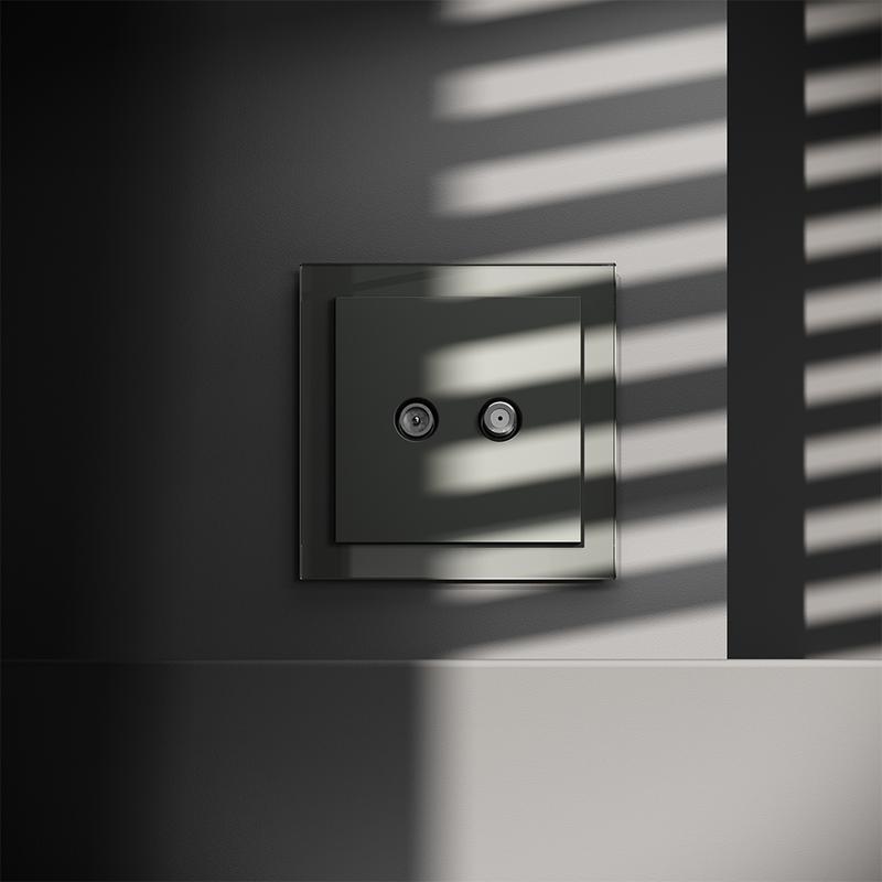  Розетка телевизионная оконечная TV + SAT 2-м СП S70 механизм титан Voltum VLS060406 фото в каталоге от BTSprom.by