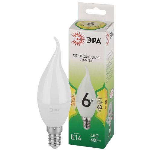 лампа светодиодная green line bxs-6w-830-e14 gl 6вт свеча на ветру 3000к свет тепл. e14 эра б0067119 от BTSprom.by