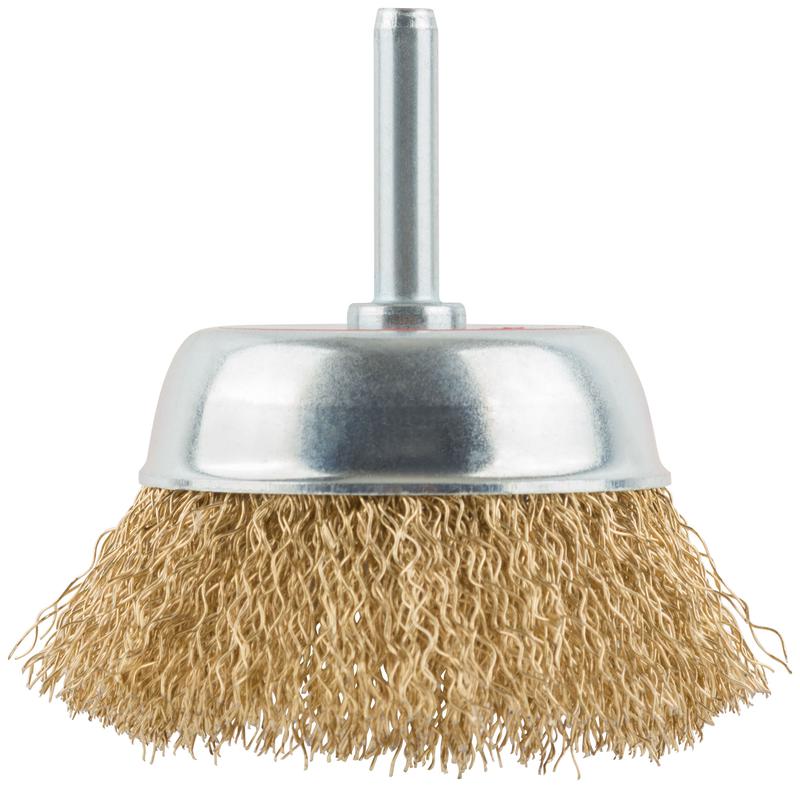  Корщетка чашечная со шпилькой стальная латунированная волнистая проволока 65мм КУРС 38467 фото в каталоге от BTSprom.by