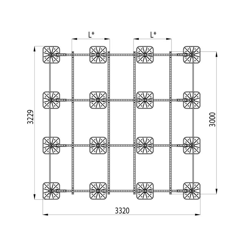  Конструкция опорная для установки оборудования TECHNORAPTOR FOOT 3000х3000 HD КМ TR0263 фото в каталоге от BTSprom.by