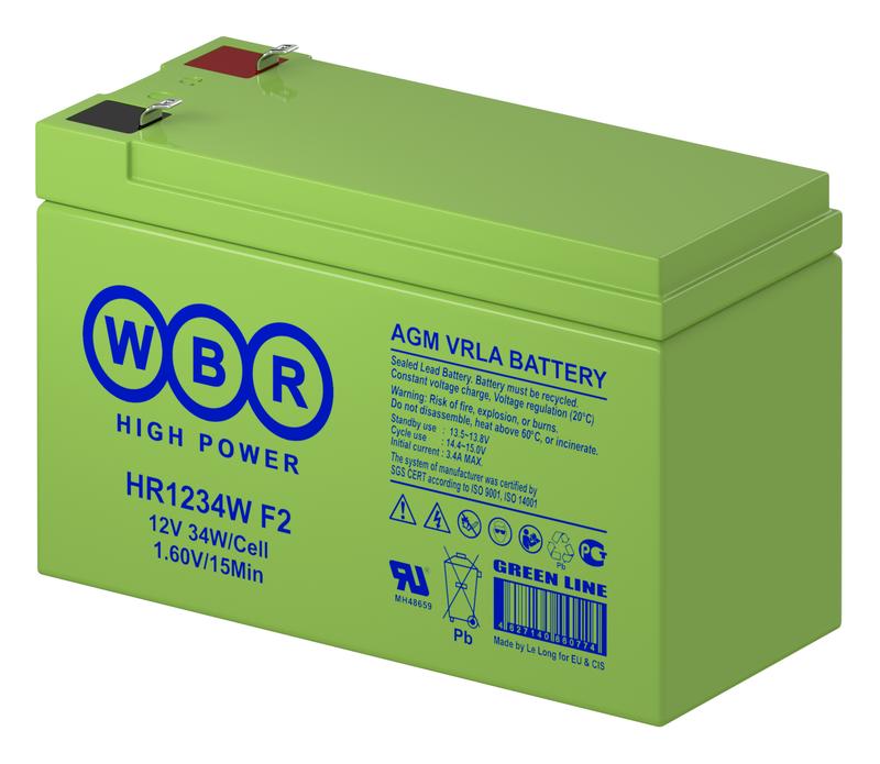 аккумулятор 12в 9а.ч wbr hr1234w f2 wbr от BTSprom.by